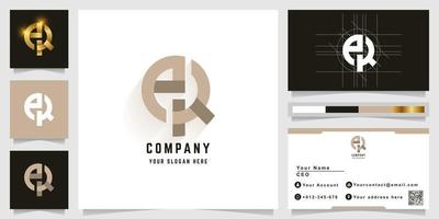 Letter eR or AR monogram logo with business card designcard design vector