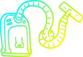 cold gradient line drawing cartoon vacuum cleaner vector