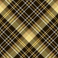 Seamless pattern in dark brown, white and yellow colors for plaid, fabric, textile, clothes, tablecloth and other things. Vector image. 2