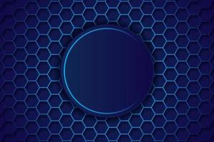 Dark blue background. Dark hexagon carbon fiber texture. Navy blue honeycomb metal texture steel background. vector