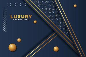 Luxury black background with a combination glowing golden dots with 3D style. vector