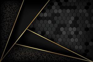 Luxury black background with a combination glowing golden dots with 3D style. vector