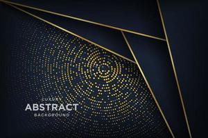 Luxury black background with a combination glowing golden dots with 3D style. vector