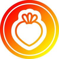 fresh fruit circular in hot gradient spectrum vector