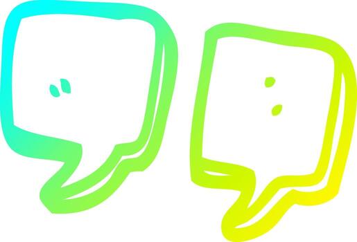 cold gradient line drawing cartoon quotation marks vector