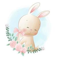 Funny animals cute bunny card for kids vector