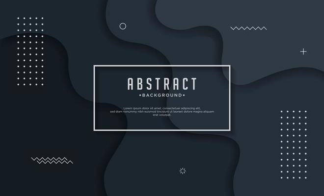 Halftone poster design with fluid 3D shapes in Neumorphism style. Black Minimal background for banner, flyer, cover, brochure.
