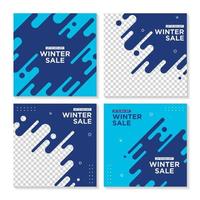 Trendy square Winter Holidays templates. Christmas winter sale social media post frame . vector