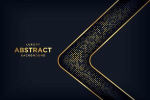 Luxury black background with a combination glowing golden dots with 3D style. vector