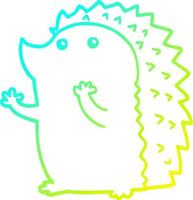 cold gradient line drawing cartoon hedgehog vector