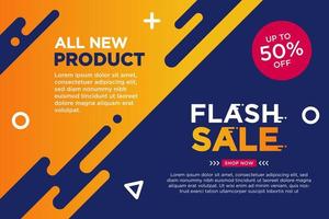 Flash sale discount banner template promotion vector
