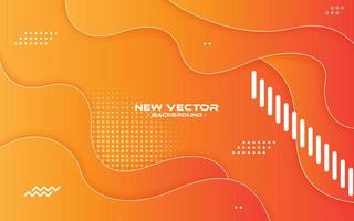 Dynamic textured background design in 3D style with orange color. vector