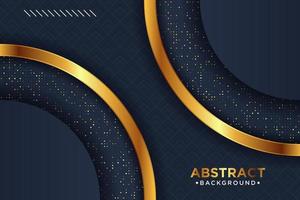 Abstract black background with a combination glowing golden dots with 3D style. Abstract black papercut textured background with shining golden halftone pattern. vector