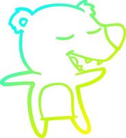 cold gradient line drawing cartoon bear vector