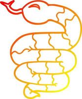 warm gradient line drawing cartoon snake vector