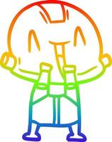 rainbow gradient line drawing cartoon robot vector