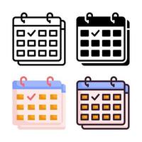 Timetable Icon Set Style Collection vector