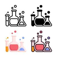 colección de estilo de conjunto de iconos de química vector