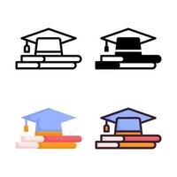 colección de estilo de conjunto de iconos de graduación vector