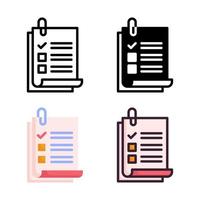 colección de estilo de conjunto de iconos de prueba vector