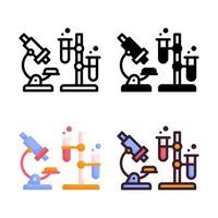 colección de estilo de conjunto de iconos de laboratorio vector