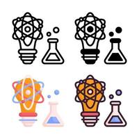 colección de estilo de conjunto de iconos de ciencia y tecnología vector