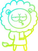 frío gradiente línea dibujo dibujos animados aburrido león vector