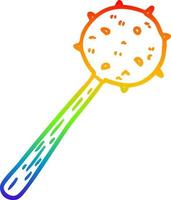 rainbow gradient line drawing medieval mace weapon vector