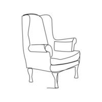 ilustración de vector de sillón móvil dibujada en estilo de arte de línea