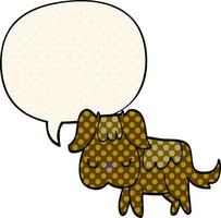 cartoon dog and speech bubble in comic book style vector