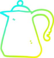 cold gradient line drawing cartoon kettle vector