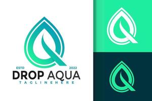 Letter Q Drop Aqua Logo Design, brand identity logos vector, modern logo, Logo Designs Vector Illustration Template
