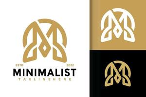 Letter M Unique Minimalist Logo Design, brand identity logos vector, modern logo, Logo Designs Vector Illustration Template