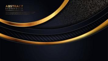 Dark abstract luxury background with overlap layers and glitters.with a combination of luminous dots in abstract style.Vector  texture with golden effect element decoration vector