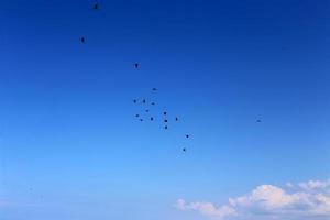 The sky over the Mediterranean Sea in northern Israel. photo