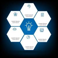 Abstract elements Infographic Hexagon shape data vector Template Process concept for strategy and information education or technology