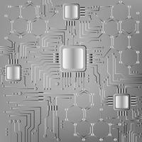 placa de circuito electrónico de chip de computadora con vector hexagonal para concepto de tecnología y ciencia y educación para el futuro