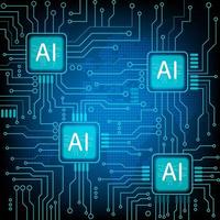 Computer chip Electronic circuit board with AI vector for technology and finance concept and education for future