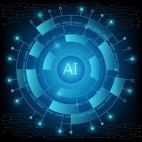 AI HUD control from center concept vector for technology and finance concept and education for future