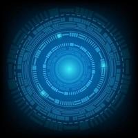 circular AI HUD hologram vector concept for future technology element background business screen