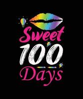 sweet 100 days. Back to school t-shirt design, 100 days of school typography t-shirt design. vector