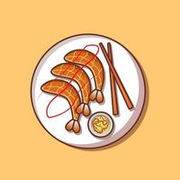 delicious grilled shrimps illustration vector for food icon