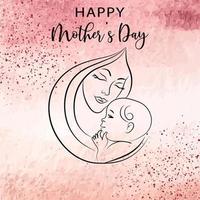 Mothers day kid with mom social media posts cards banners poster design vector illustration