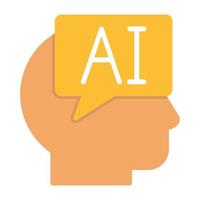 AI Flat Icon vector