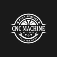 cnc machine logo. auto service workshop vector