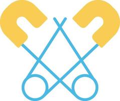 Safety Pins Flat Icon vector