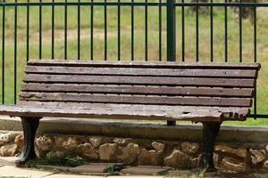 Bench for rest in the city park. photo