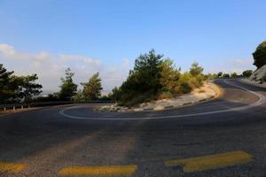 Asphalt highway across Israel from north to south. photo