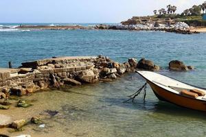 Coast of the Mediterranean Sea in the north of the State of Israel. photo