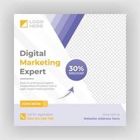 Digital marketing web banner and social media post template vector